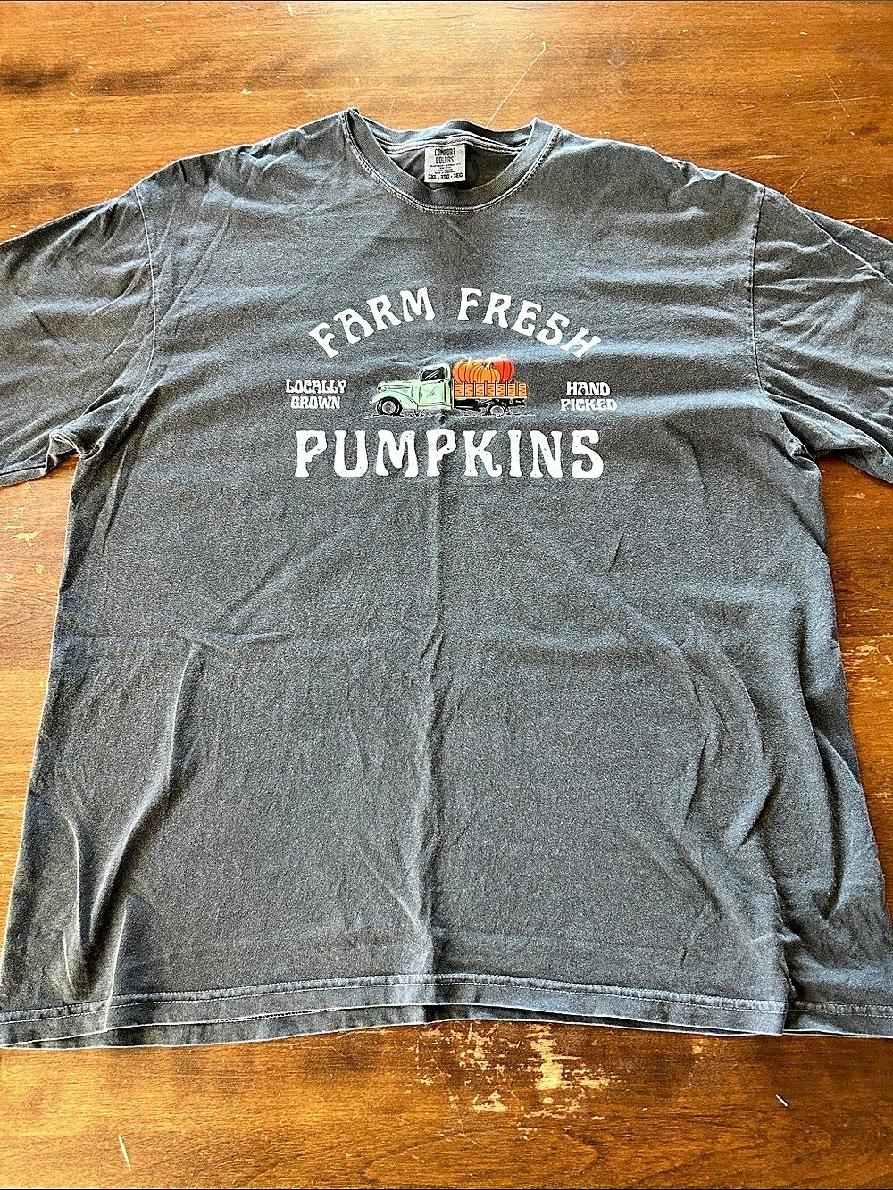 Comfort Colors Heavyweight Garment-Dyed Ring Spun T-Shirt Farm Fresh Pumpkins